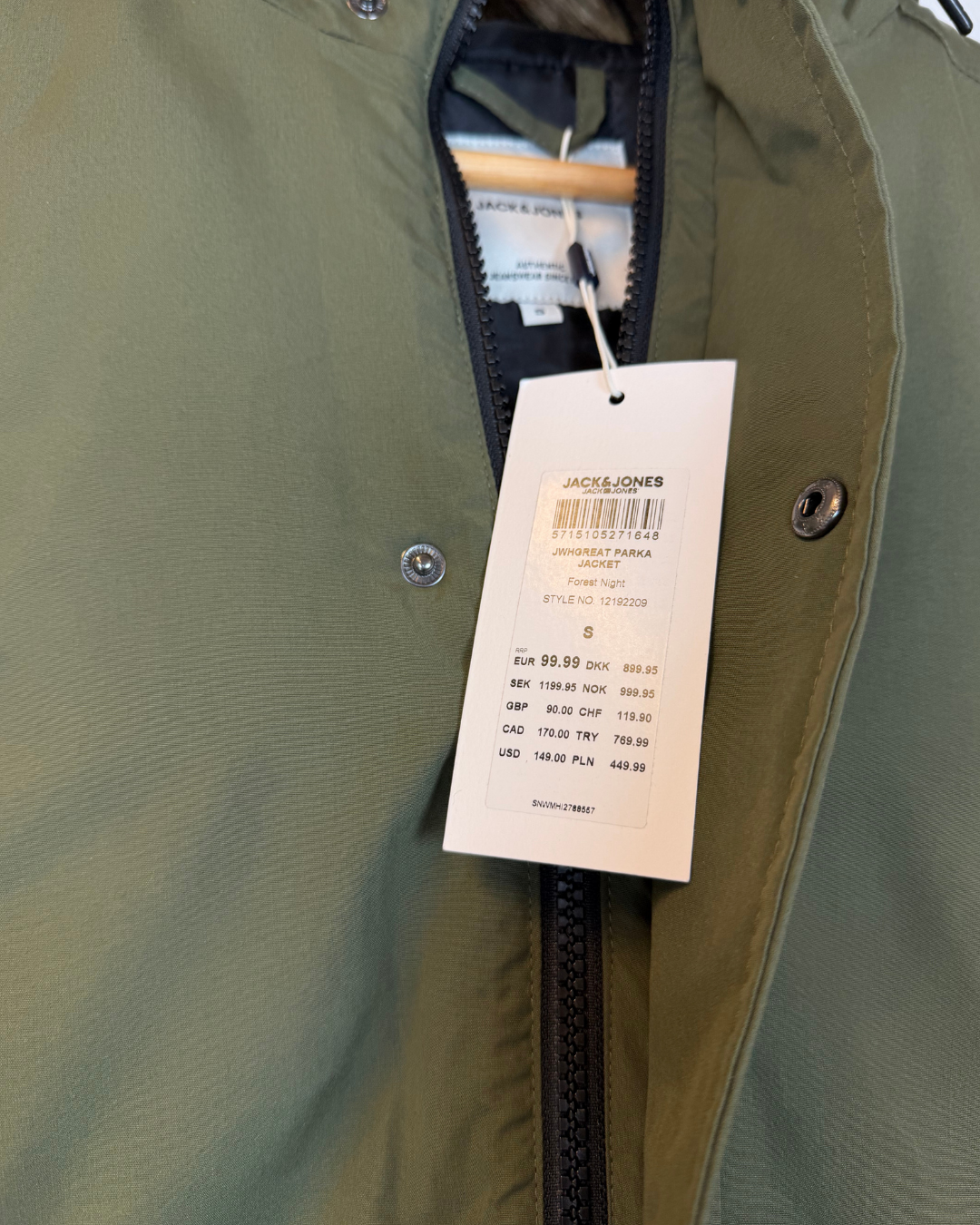 Jack & Jones JWHGREAT Parka takki oliivinvihreä – S, uusi