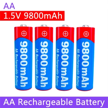 100% Оригинална Нова акумулаторна батерия тип АА от 1,5 9800 ма 1,5 В Нова акумулаторна батерия тип АА за led играчки, камера, Микрофон, на батерии