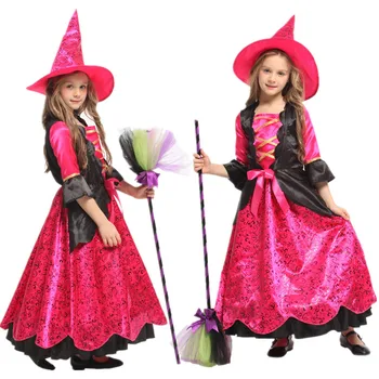 2022 Великолепни костюми вещиците на Хелоуин за момичета, Коледен Карнавал, Маскарад, Бебешки дрехи за cosplay, Детски костюм принцеса