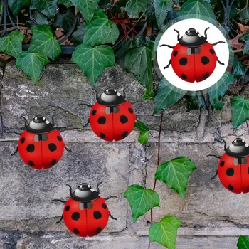 Iron Бръмбар, Калинка Украшение Метален Стенен Декор Ladybugs Занаяти Подвесная Скулптура на открито