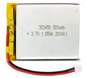 Акумулаторна литиево-полимерно-йонна батерия с Капацитет от 500 mah 303450 за зареждане на лаптоп GPS Treasure Power Mobile Power Smart-часовници, DVD, MP4