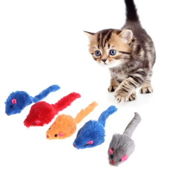 за котки, Интерактивни мишката, Играчка, Цветна Мека Флокированная мишката, Тренировка улов на коте за домашни котки, Гъвкава за игри Ra B03E