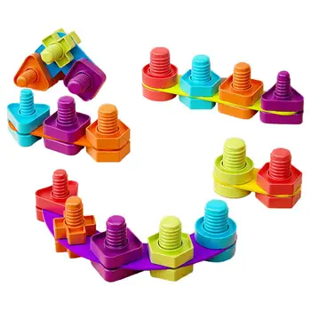 Многоцветен играчка с Винт Гайка, Закачки, Образователни играчки, подходяща игра за вашето дете