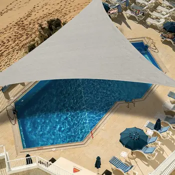 Открит четырехугольный триъгълни балдахин от плат за защита от слънцето, вътрешен двор за басейн от водоустойчива и солнцезащитной кърпа за защита от слънцето