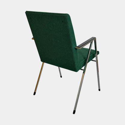 Vihreä kromijalkainen nojatuoli