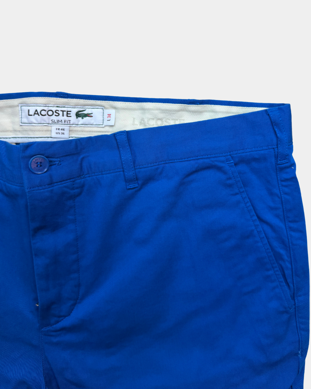 Lacoste Slim Fit chino sininen – FR 46 / US 36, L34, uusi
