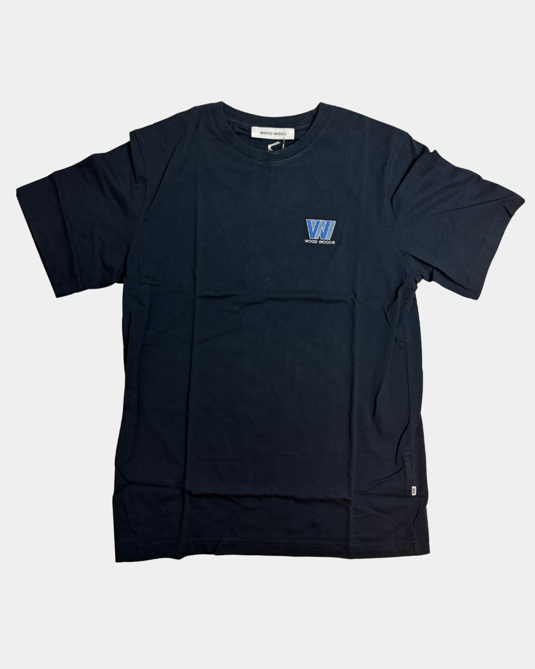 Wood Wood Sami W Logo T-paita, navy, koko S – uusi, hintalappu kiinni