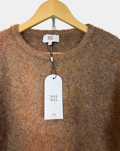 Noa Noa YrsaNN Pullover SS bouclé-neulepusero, ruskea (Coffee Liqueur), koko S – uusi