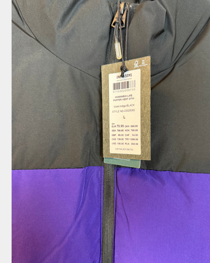Only & Sons ONSMARIO Life Puffer Vest OTW toppaliivi – violetti/musta, koko L