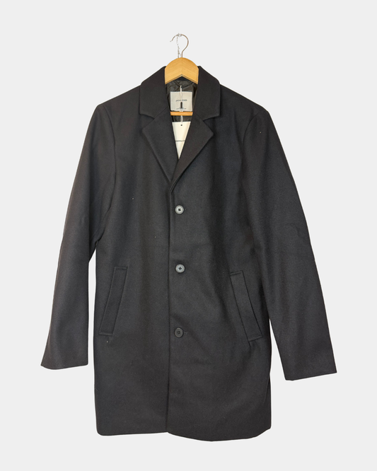 Jack & Jones JWHMORTEN Wool Coat, tummansininen, koko S – uusi