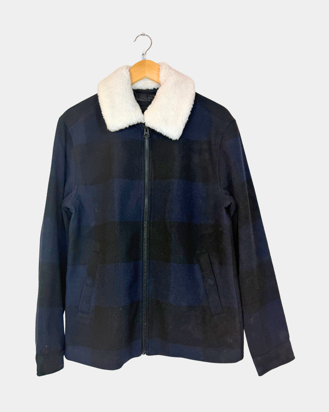 ONLY & SONS Onsron Check Jacket OTW – tummansininen/musta ruutu, koko M, uusi
