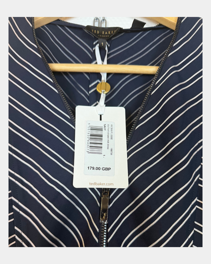 Ted Baker Elissie -midimekko, tummansininen raita, koko 1 (UK 8 / EU 36)