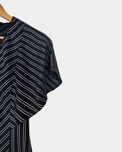 Ted Baker Elissie -midimekko, tummansininen raita, koko 1 (UK 8 / EU 36)