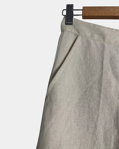 Twinset Milano pellava-lurex-housut kirjonnalla, koko IT 42