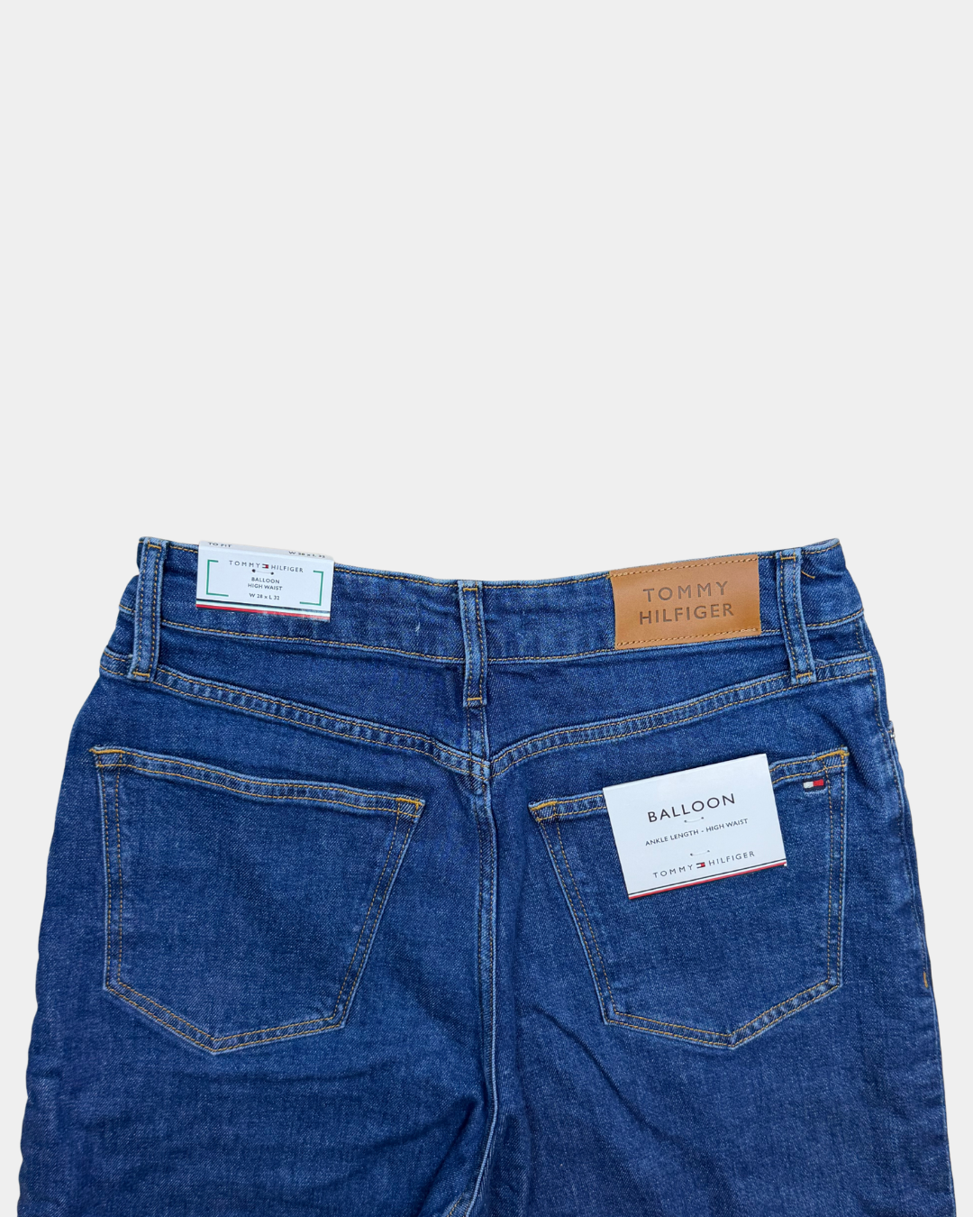 Tommy Hilfiger Balloon High Waist farkut sininen – W28/L32, uusi