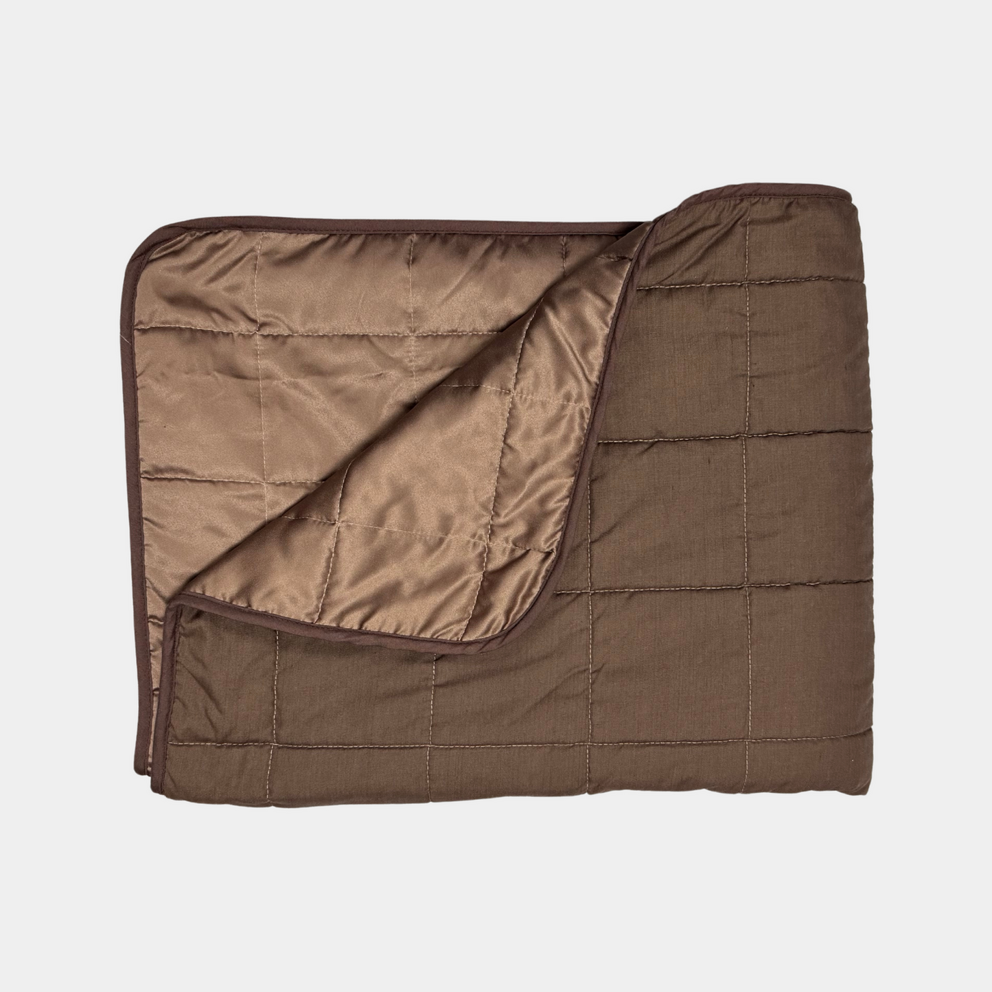 Ruskea tikattu viltti 150 x 150 cm